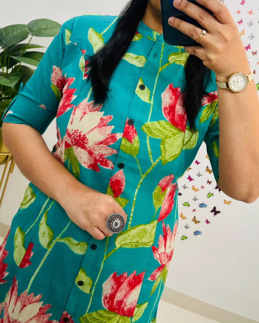 Floral Cotton Kurti Palazzo Co-ord Set – Ethnic Wear for Women