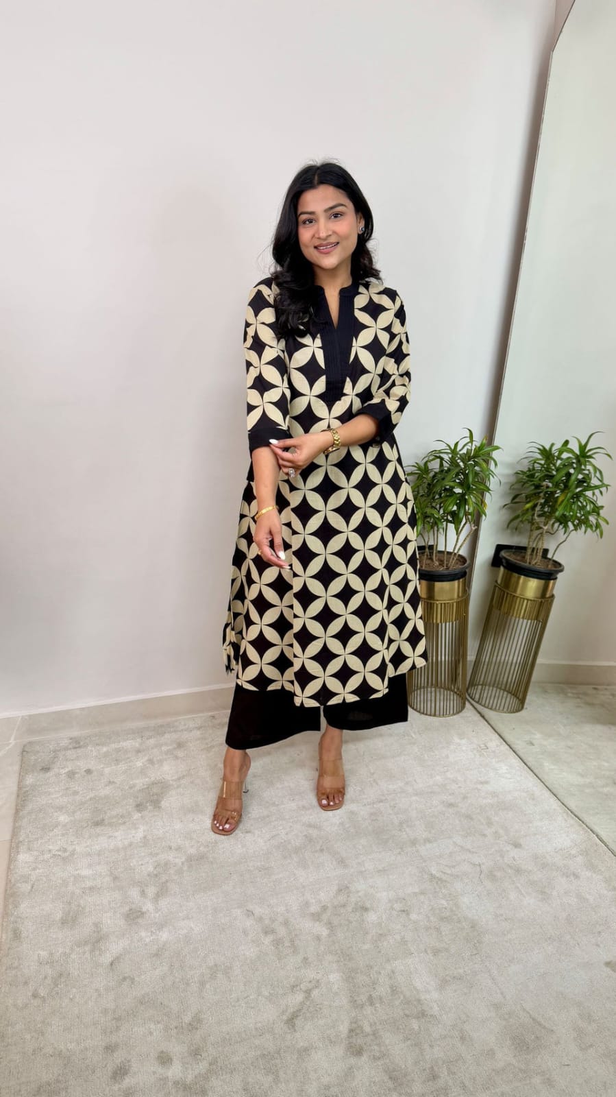 Pure Cotton Floral Kurti & Pant Co-ord Set – Everyday Elegance