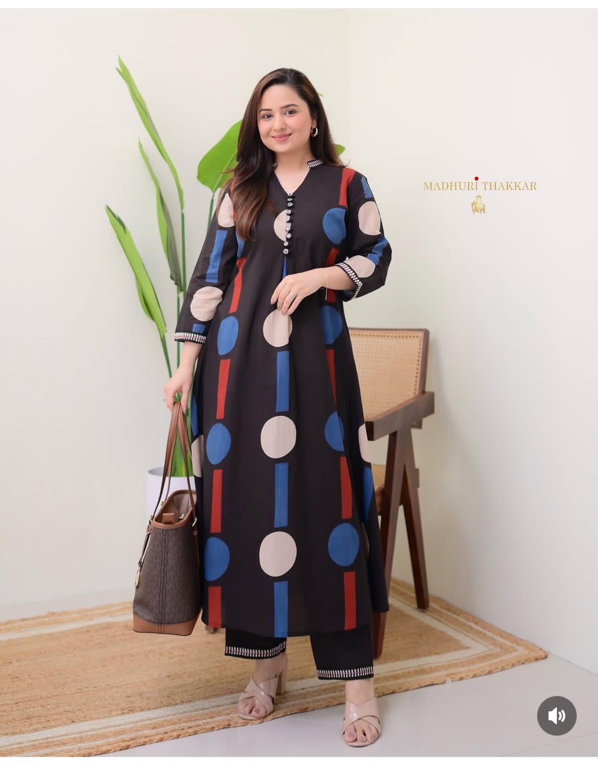 Jaipur Print A-Line Co-ord Set with Border Design in Pure Cotton