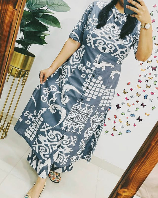 Premium Cotton A-Line Kurti & Pant Co-ord Set – Summer Ethnic Elegance