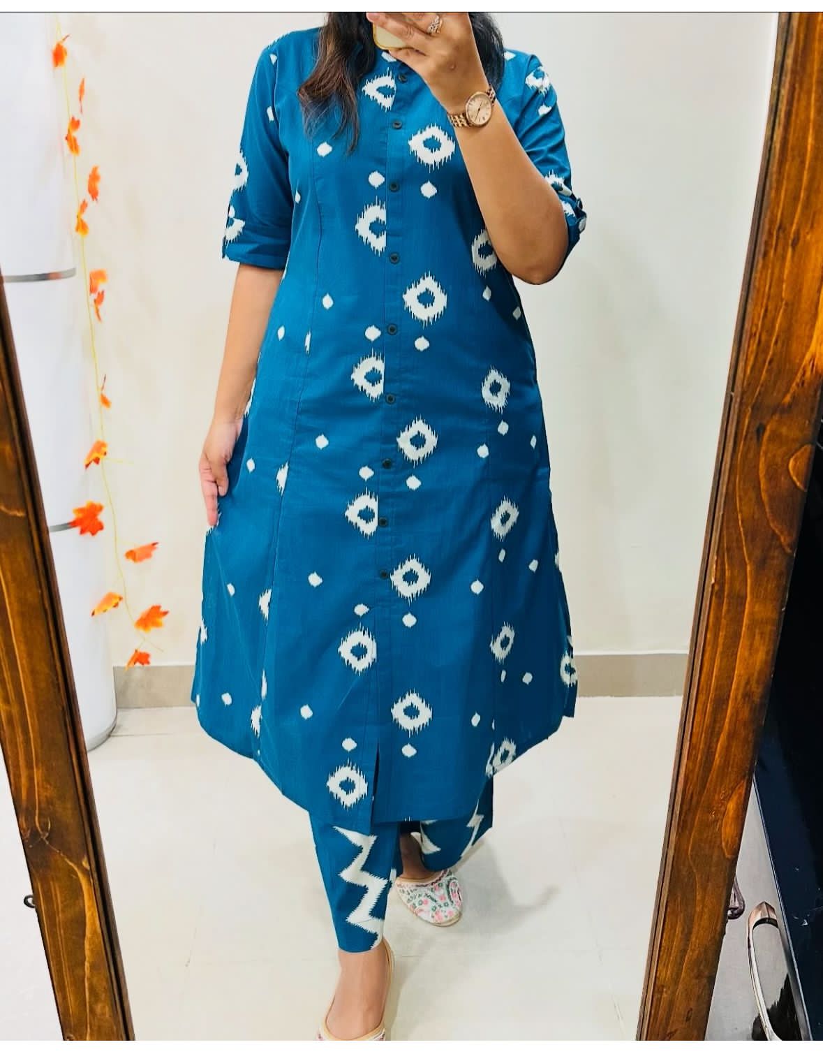 Jaipur Print A-Line Co-ord Set with Side Pocket in Pure Cotton