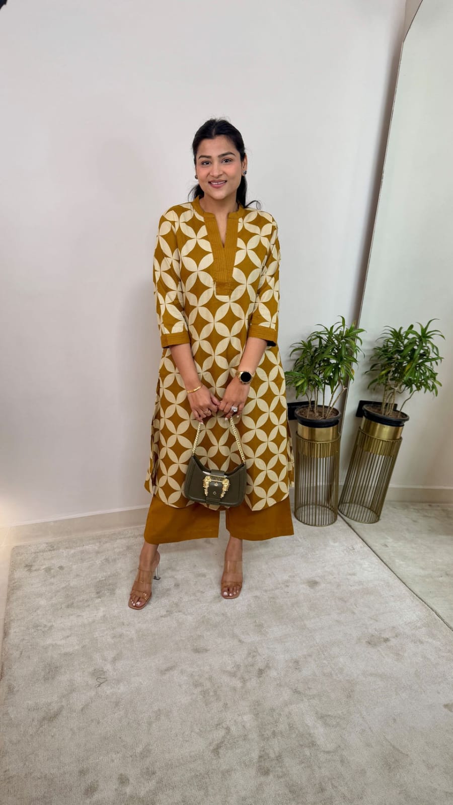 Pure Cotton Floral Kurti & Pant Co-ord Set – Everyday Elegance