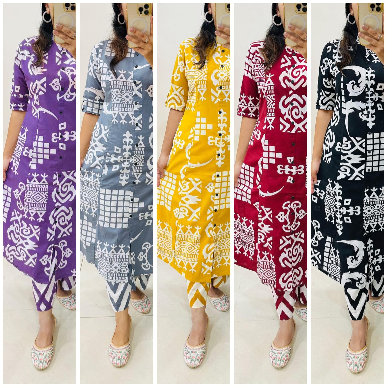 Premium Cotton A-Line Kurti & Pant Co-ord Set – Summer Ethnic Elegance