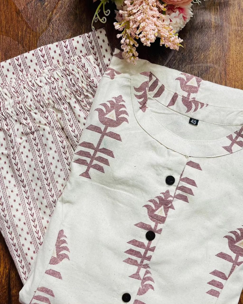 Cotton A-Line Kurti & Pant Co-ord Set – Effortless Summer Style