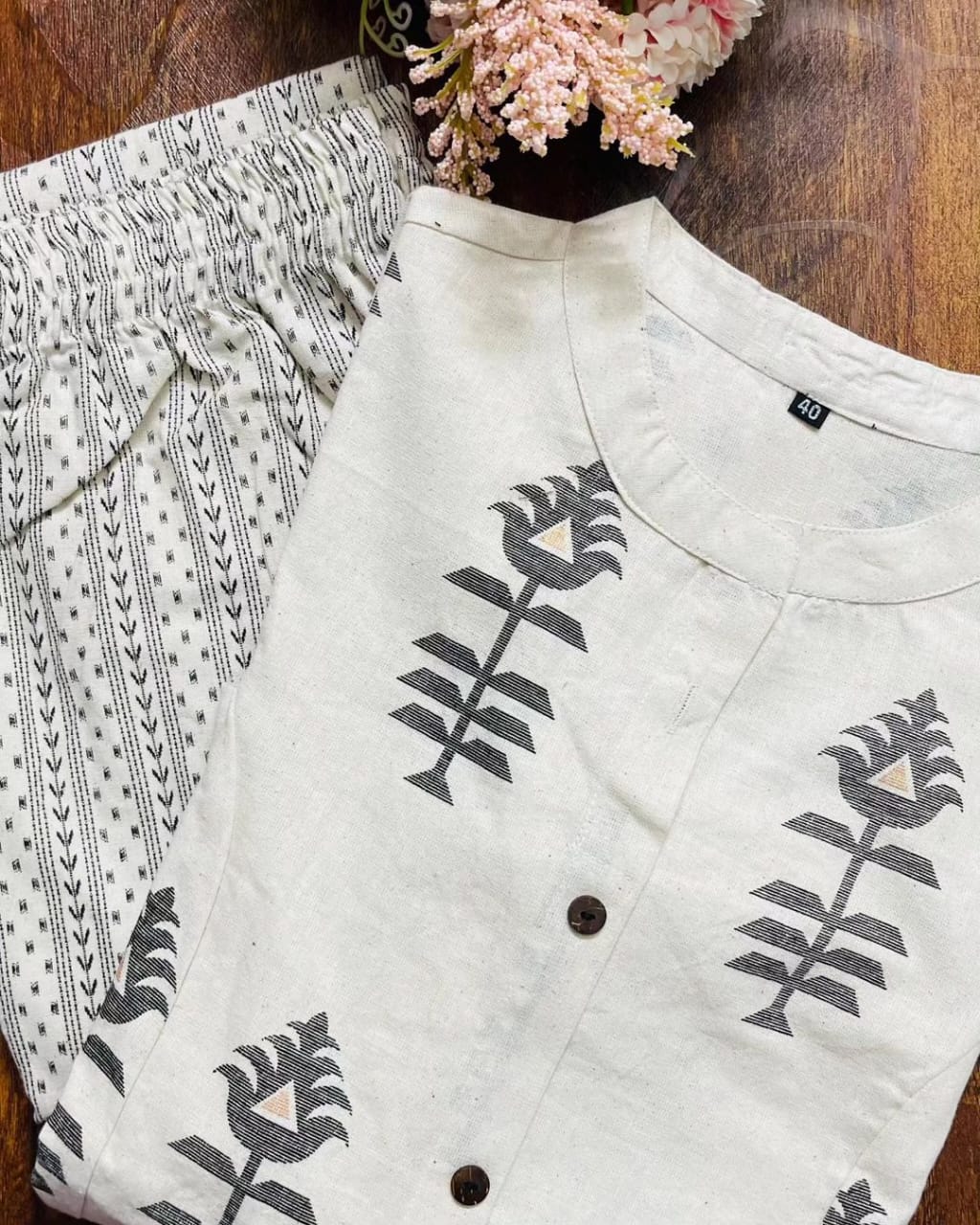 Cotton A-Line Kurti & Pant Co-ord Set – Effortless Summer Style