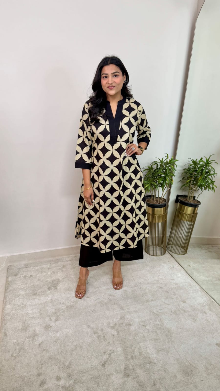 Pure Cotton Floral Kurti & Pant Co-ord Set – Everyday Elegance