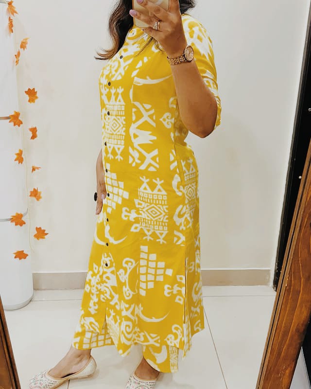 Premium Cotton A-Line Kurti & Pant Co-ord Set – Summer Ethnic Elegance