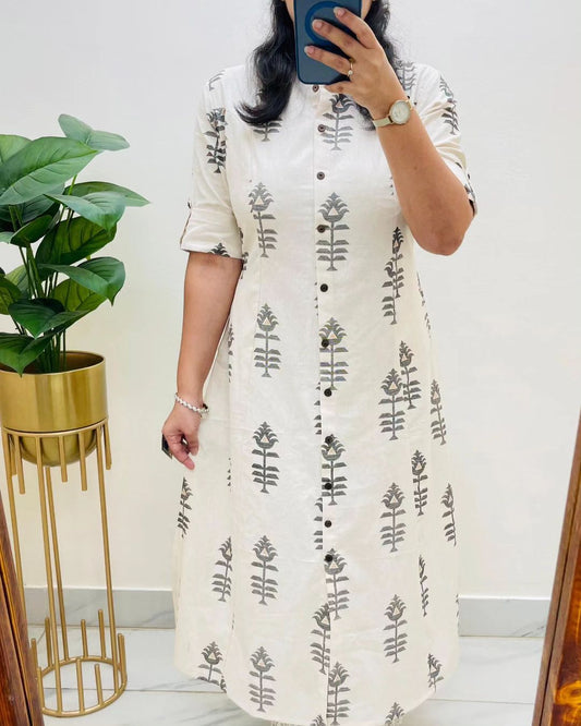 Cotton A-Line Kurti & Pant Co-ord Set – Effortless Summer Style