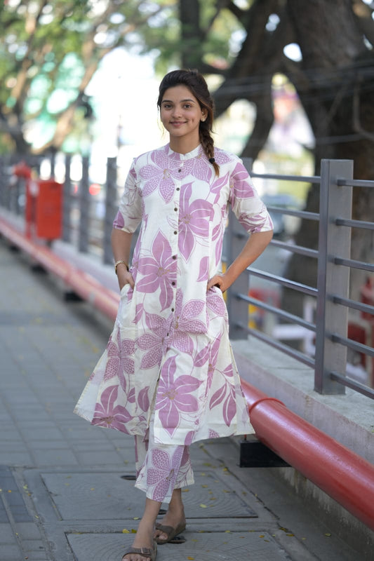 Cotton Kurti Pant Co-ord Set for Women – A-Line Design, Summer Wear