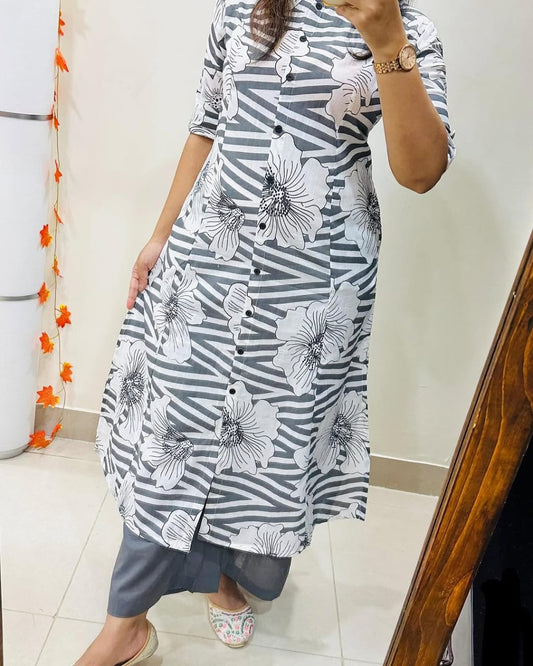 Premium Cotton Kurti Pant Co-ord Set for Women – A-Line Design, Summer Wear