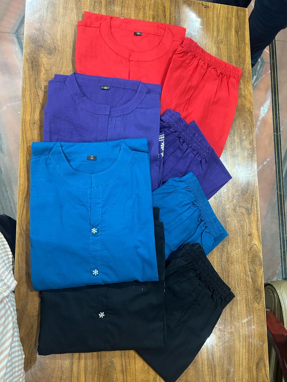 Embroidered A-Line Cotton Co-ord Set with Ankle-Length Pant