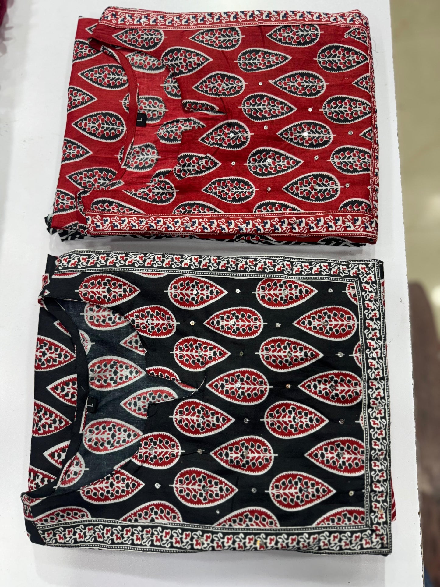 Hand Embroidered Cotton Co-ord Suit Set with Dupatta and Side Detailing